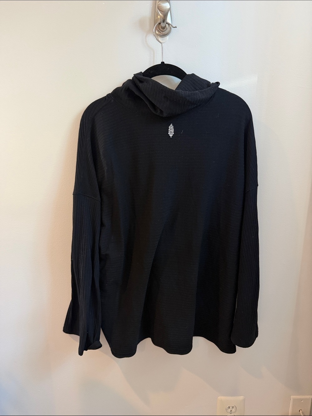 Free People Movement Black Juicy long sleeve thermal cowl neck high low sweater
